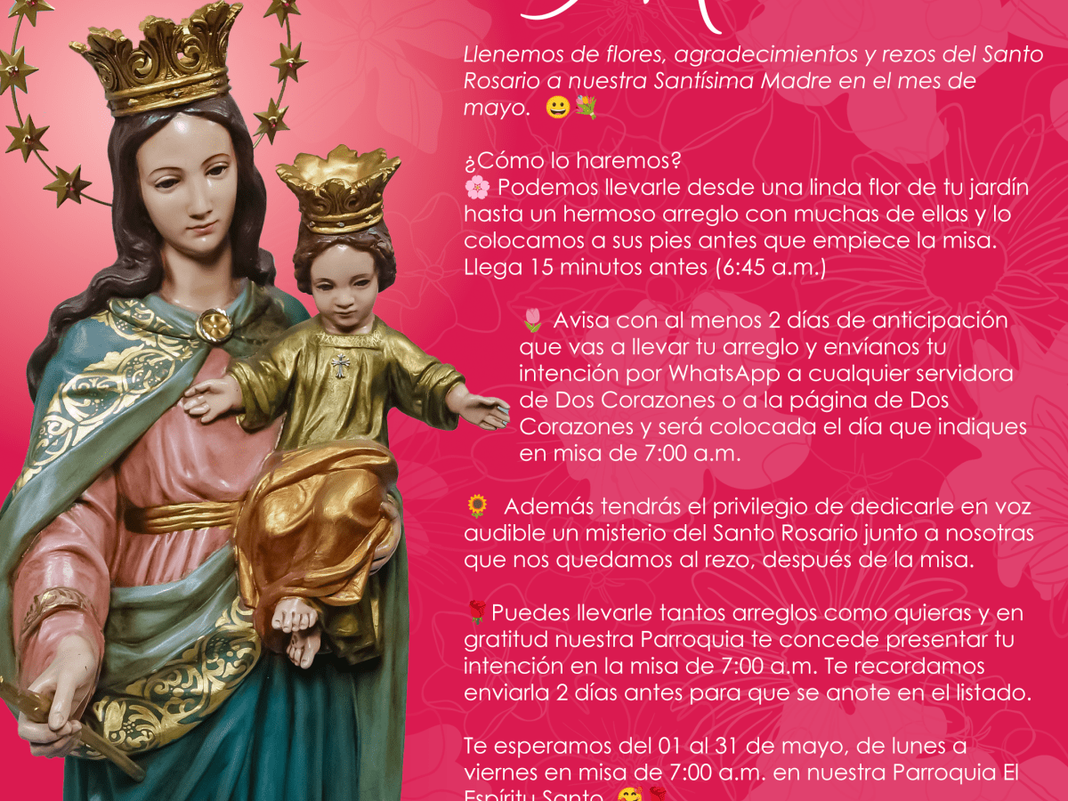 “Con flores a María”, la iniciativa del grupo Dos&nbsp;Corazones