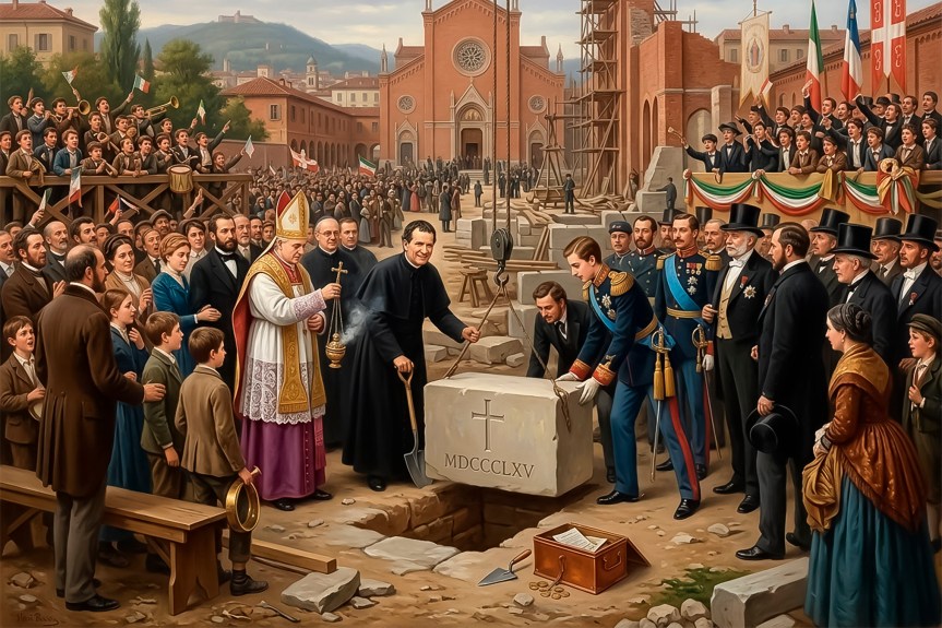 La primera piedra de la iglesia a María&nbsp;Auxiliadora