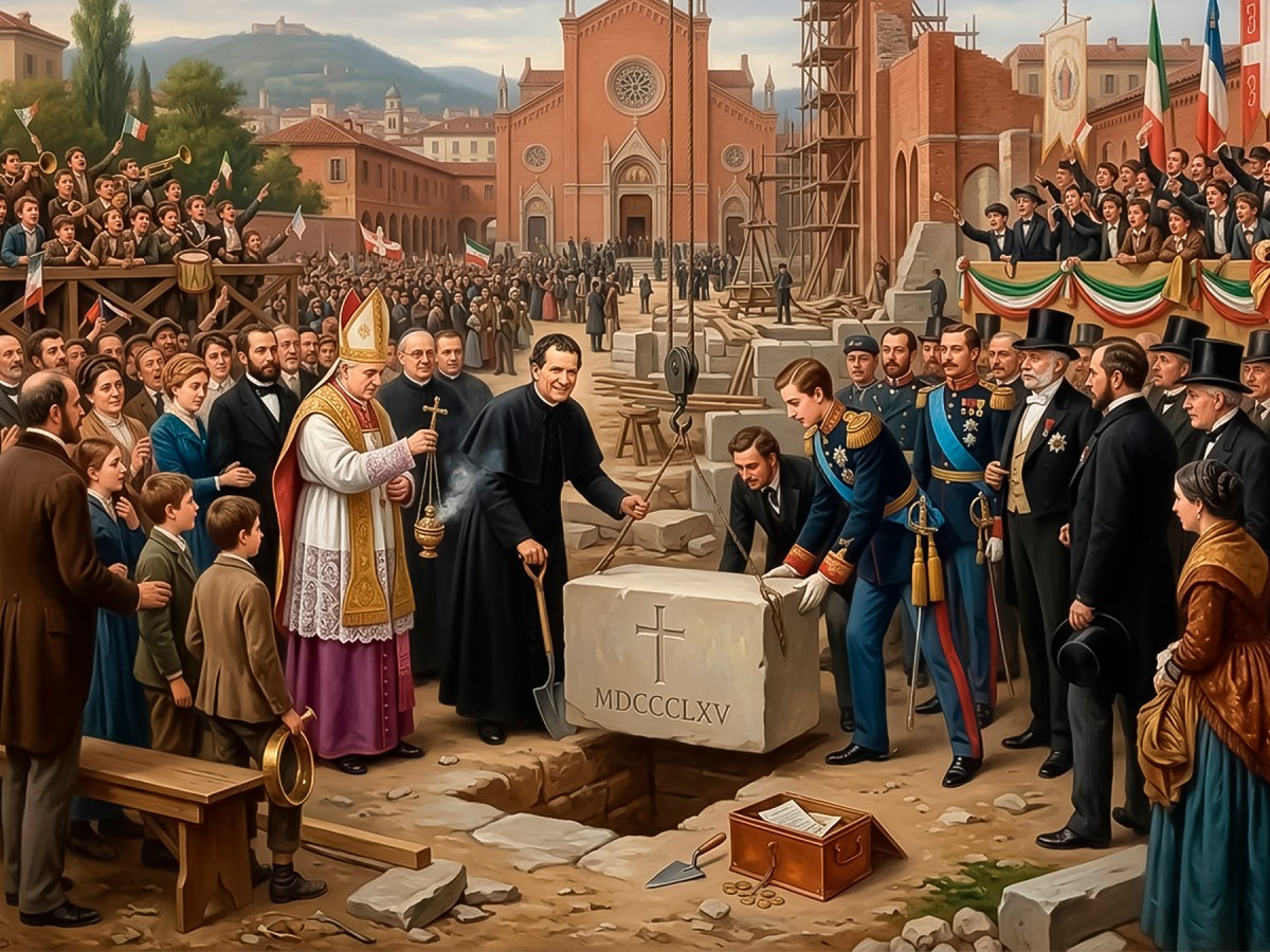 La primera piedra de la iglesia a María&nbsp;Auxiliadora