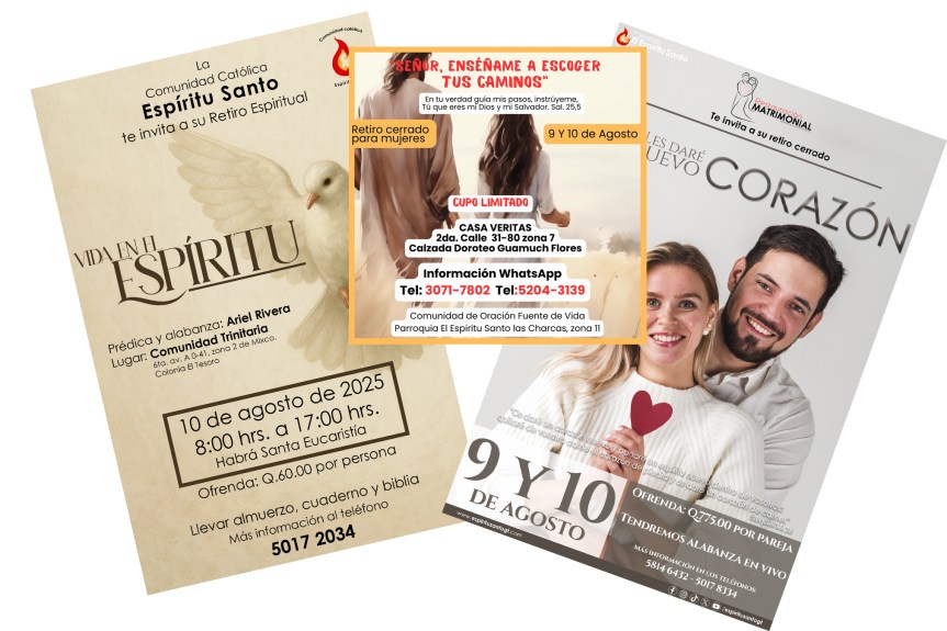 Invitación a participar en nuestros próximos retiros&nbsp;espirituales