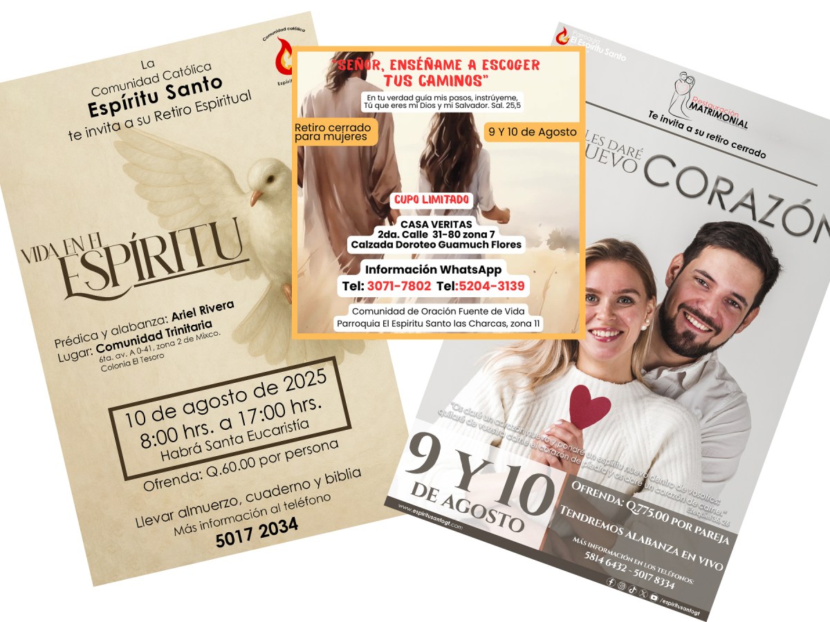 Invitación a participar en nuestros próximos retiros&nbsp;espirituales