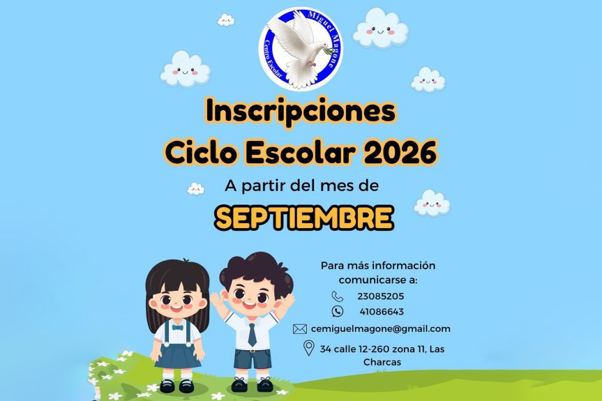 Centro Escolar Miguel Magone abre inscripciones para el ciclo escolar&nbsp;2026