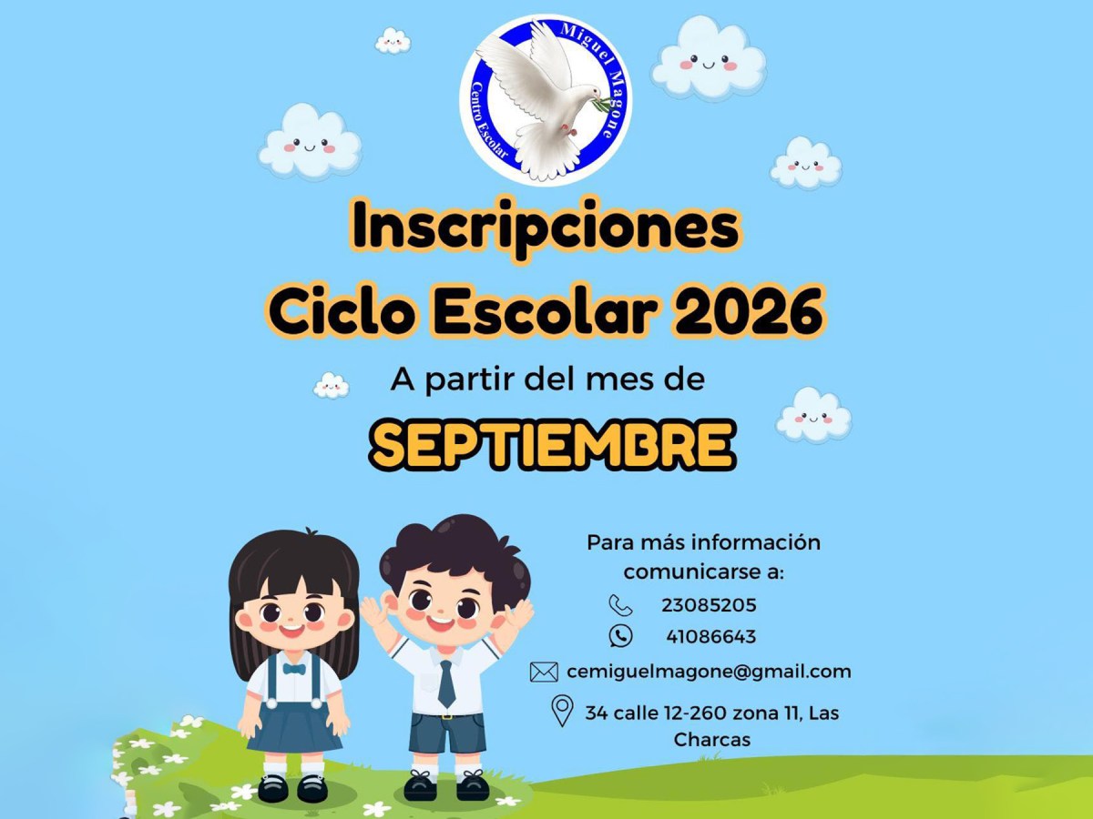 Centro Escolar Miguel Magone abre inscripciones para el ciclo escolar&nbsp;2026
