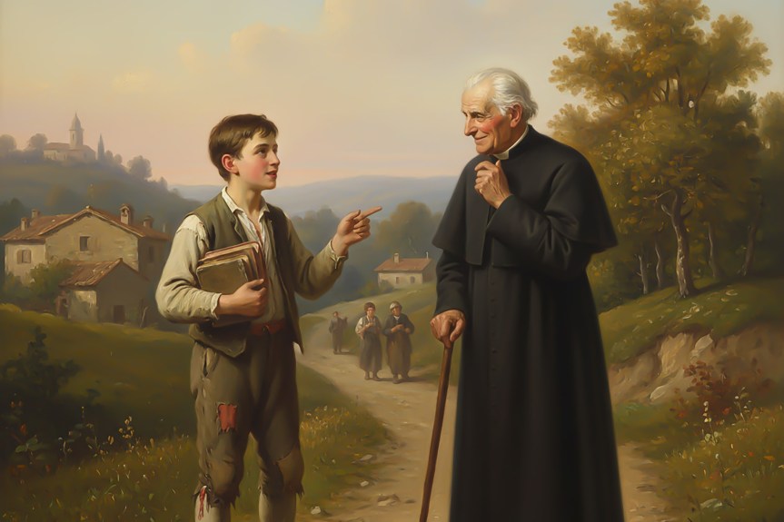 El viejo sacerdote y el muchacho de 14&nbsp;años