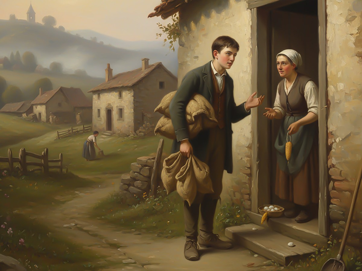 Juan va a pedir limosna de casa en&nbsp;casa