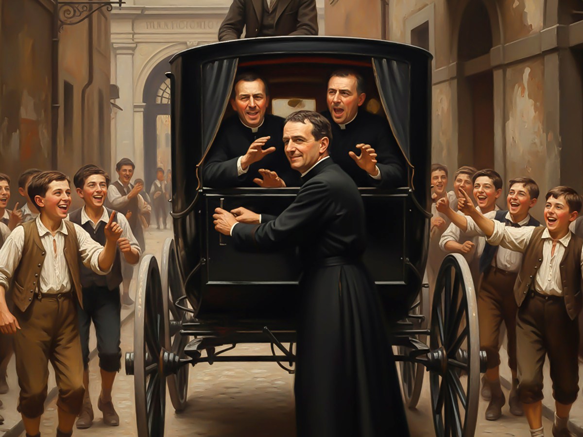 Don Bosco llevado al&nbsp;manicomio