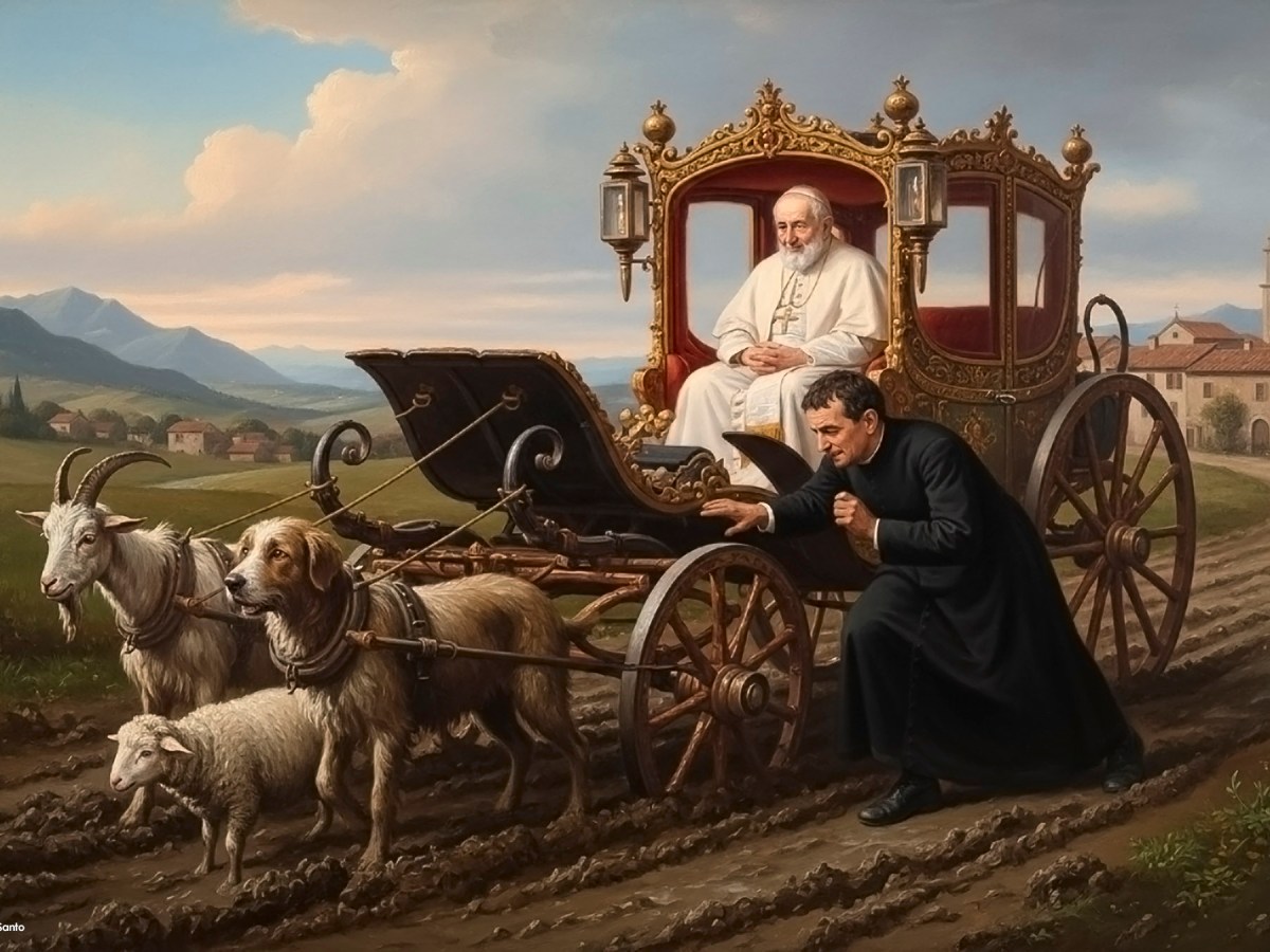 El Papa Pío Nono visitando la casita donde nació Don&nbsp;Bosco