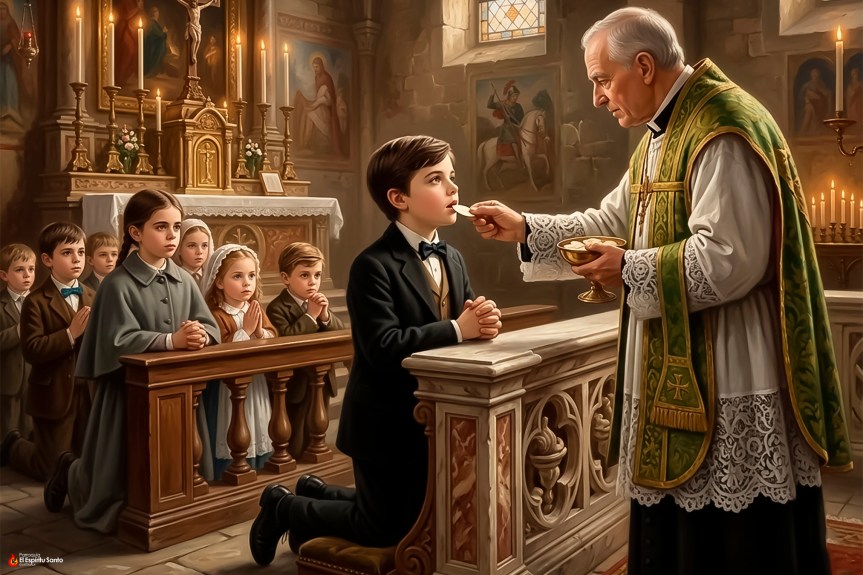 Domingo Savio hace su Primera&nbsp;Comunión